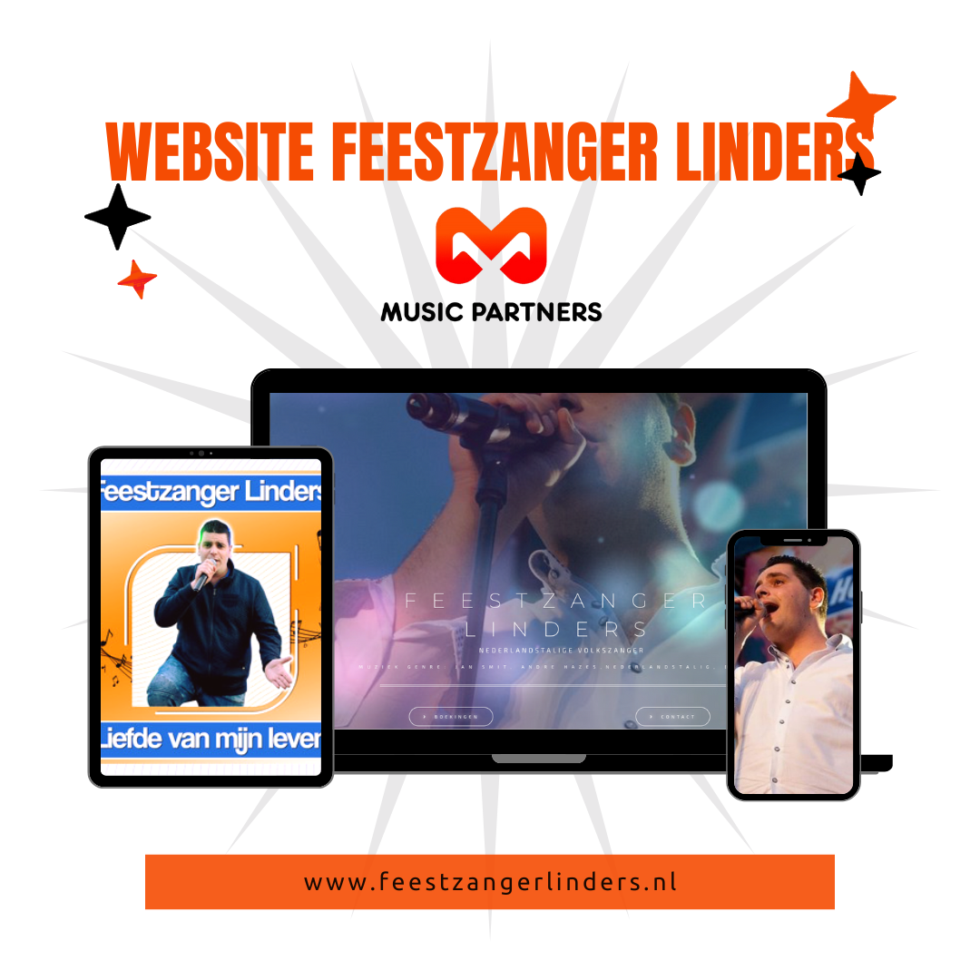 Website feestzanger linders, musicpartners, muziekpartners.nl